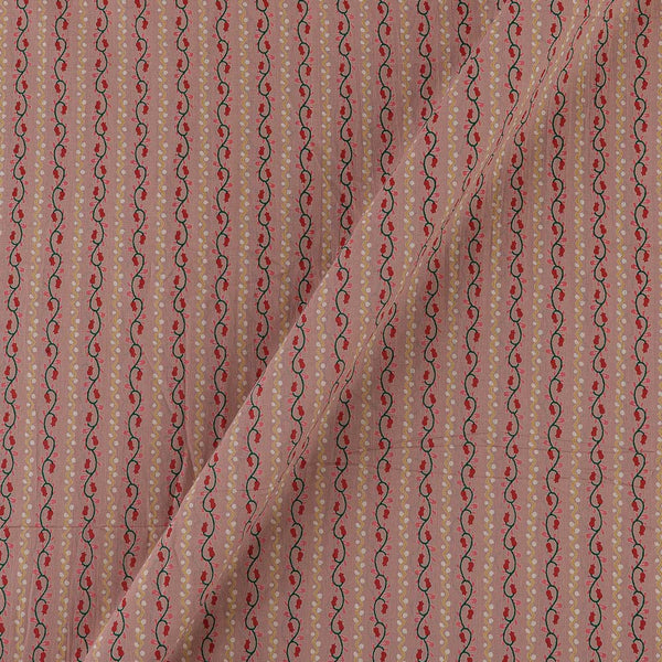 Soft Cotton Dusty Pink Colour Stripes Print Fabric Online 9503T1