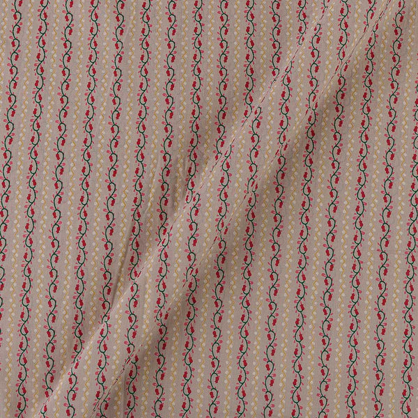 Soft Cotton Beige Pink Colour Stripes Print Fabric Online 9503T2