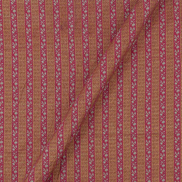Soft Cotton Pink Colour Gold Foil Stripes Print Fabric Online 9503W