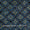 Ajrakh Pattern Natural Dyed Mashru Gaji Steel Blue Colour Block Print Fabric
