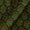 Ajrakh Pattern Natural Dyed Mashru Gaji Bottle Green Colour Floral Block Print Fabric