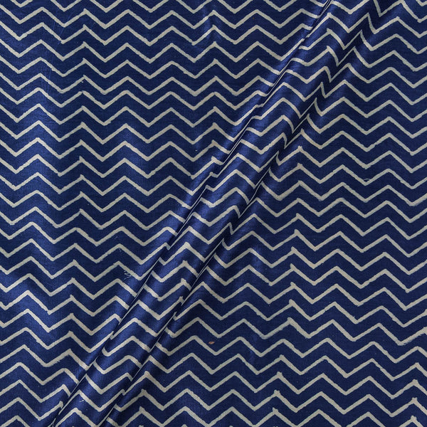 Mashru Gaji Dark Blue Colour Chevron Print 45 Inches Width Fabric