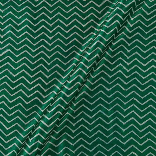 Mashru Gaji Fern Green Colour Chevron Print 45 Inches Width Fabric