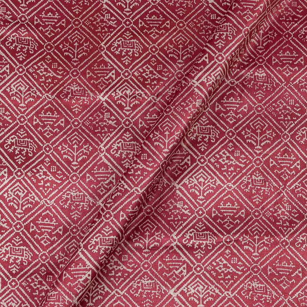 Mashru Gaji Peach Pink Colour Patola Inspired Print Fabric Online 9510BI