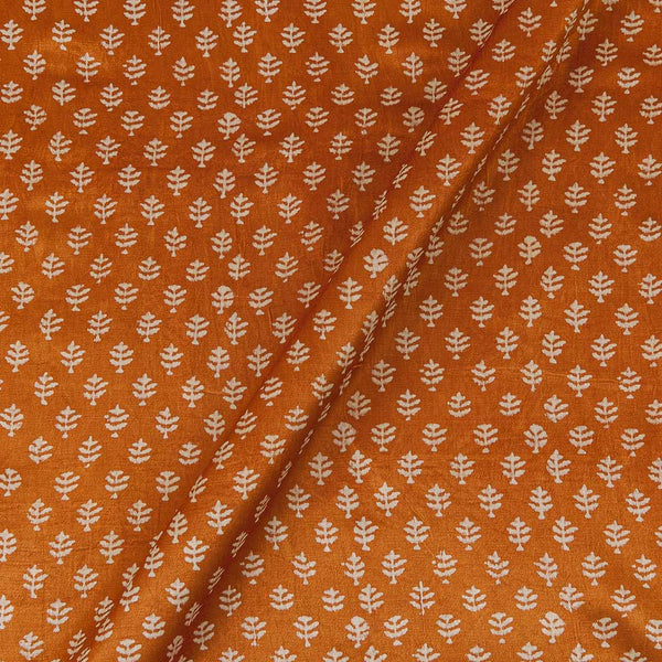 Mashru Gaji Apricot Colour Leaves Print Fabric Online 9511T