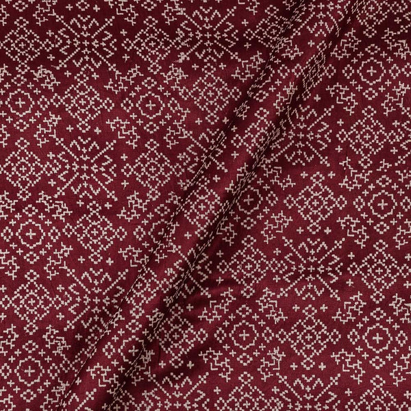 Mashru Gaji Maroon Colour Patola Inspired Print Fabric Online 9512BD
