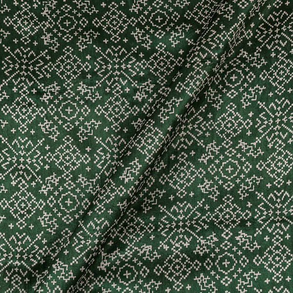Mashru Gaji Forest Green Colour Patola Inspired Print Fabric Online 9512DM
