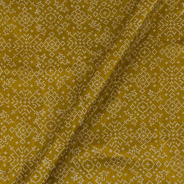 Mashru Gaji Olive Gold Colour Patola Inspired Print Fabric Online 9512F