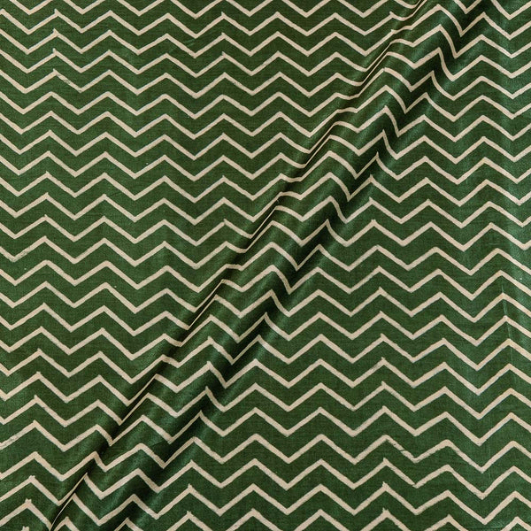 Gaji Bottle Green Colour Chevron Print Fabric Online 9512N