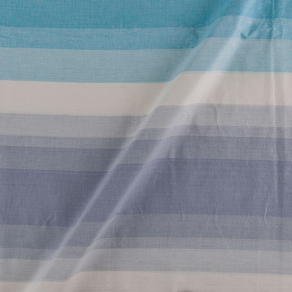 Buy Cotton White & Aqua Colour Shaded Striped Fabric Online 9514T2