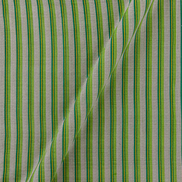Cotton White Colour Stripes Print Textured Fabric Online 9522T