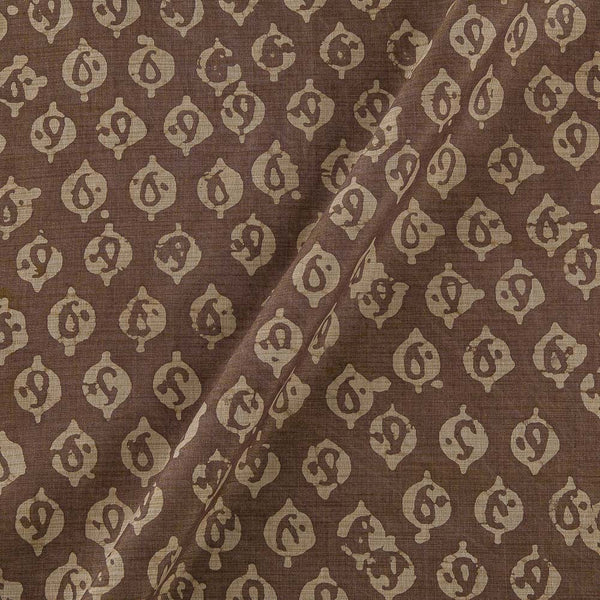 Fancy Bhagalpuri Blended Cotton Ginger Colour Leaves Batik Print On Silk Feel Fabric Online 9525BE10
