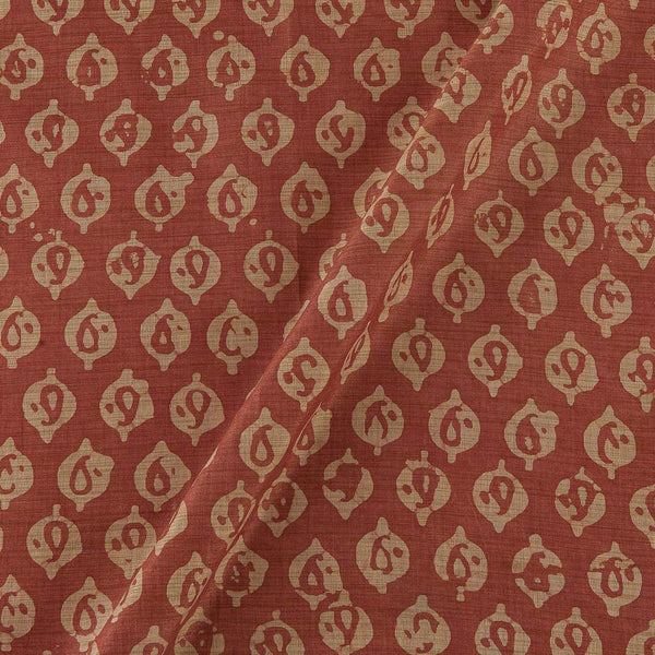 Fancy Bhagalpuri Blended Cotton Sugar Coral Colour Leaves Batik Print On Silk Feel Fabric Online 9525BE8