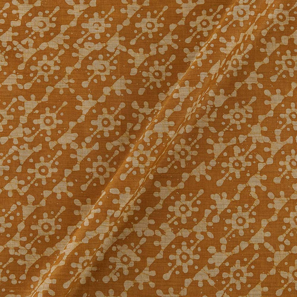 Fancy Bhagalpuri Blended Cotton Apricot Colour Geometric Batik Print On Silk Feel Fabric Online 9525BG3
