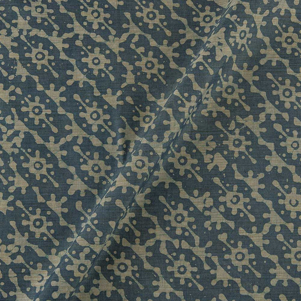 Fancy Bhagalpuri Blended Cotton Cambridge Blue Colour Geometric Batik Print On Silk Feel Fabric Online 9525BG4