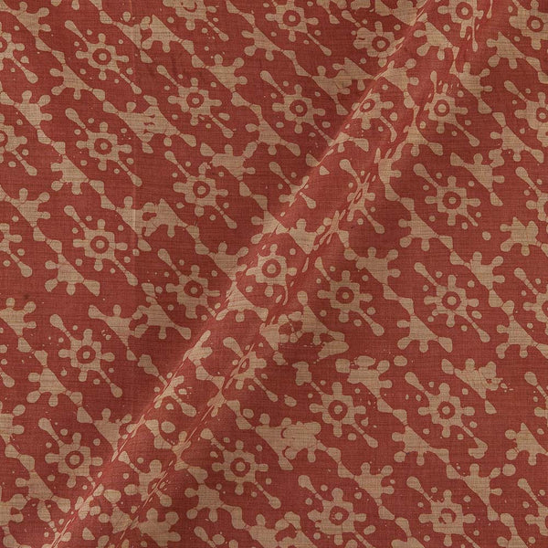 Fancy Bhagalpuri Blended Cotton Sugar Coral Colour Geometric Batik Print On Silk Feel Fabric Online 9525BG8