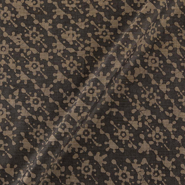 Fancy Bhagalpuri Blended Cotton Grey Colour Geometric Batik Print On Silk Feel Fabric Online 9525BG9