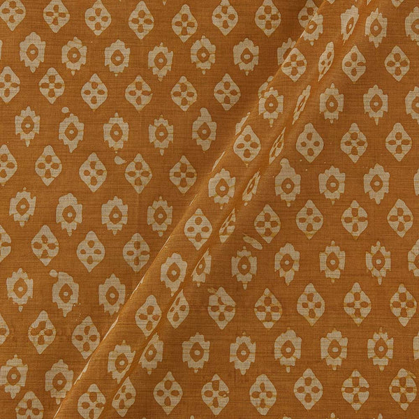 Fancy Bhagalpuri Blended Cotton Apricot Colour Geometric Batik Print On Silk Feel Fabric Online 9525BI8