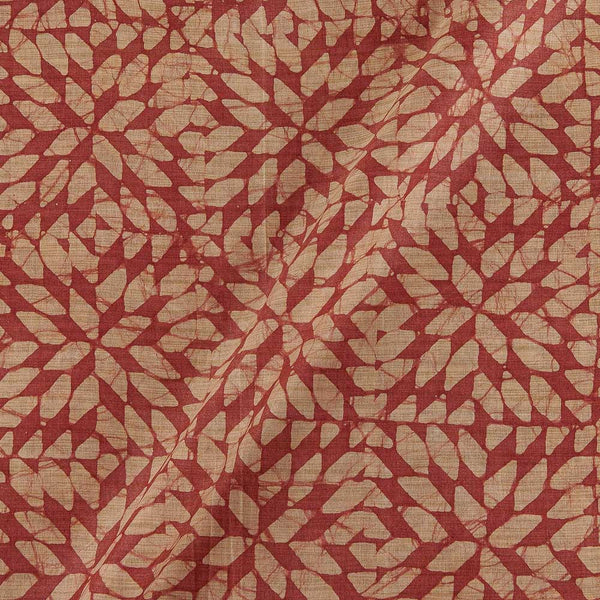 Buy Fancy Bhagalpuri Blended Cotton Sugar Coral Colour Geometric Batik Print On Silk Feel Fabric Online 9525BO2
