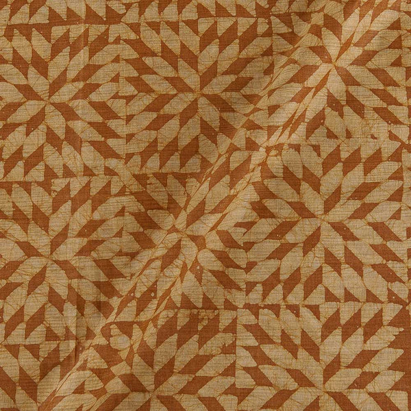 Buy Fancy Bhagalpuri Blended Cotton Apricot Colour Geometric Batik Print On Silk Feel Fabric Online 9525BO3