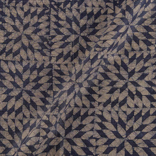 Buy Fancy Bhagalpuri Blended Cotton Steel Grey Colour Geometric Batik Print On Silk Feel Fabric Online 9525BO5