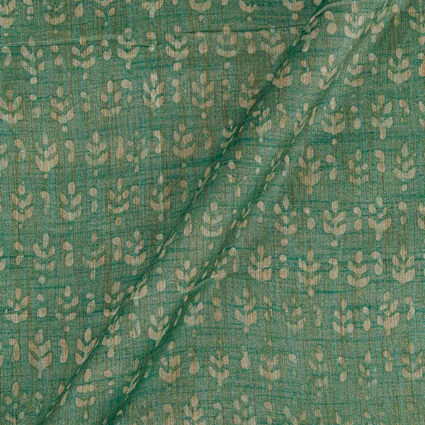 Fancy Bhagalpuri Blended Cotton Mint Green Colour Leaves Batik Print On Silk Feel Fabric Online 9525V4