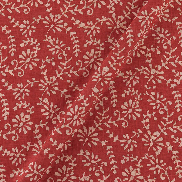 Buy Fancy Bhagalpuri Blended Cotton Cherry Red Colour Jaal Batik Print On Silk Feel Fabric Online 9525Y