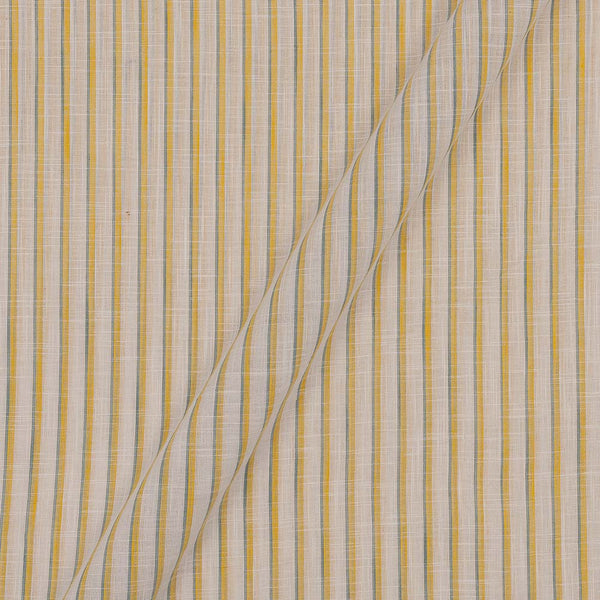 Slub Cotton Off White Colour Yellow Striped 43 Inches Width Fabric freeshipping - SourceItRight