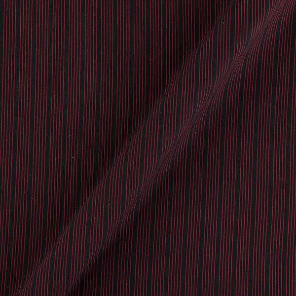 Buy Black Colour Stripes On Slub Cotton Fabric Online 9531DJ11