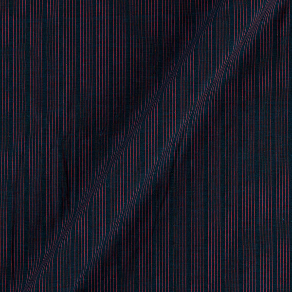 Buy Teal X Black Cross Tone Stripes On Slub Cotton Fabric Online 9531DJ12