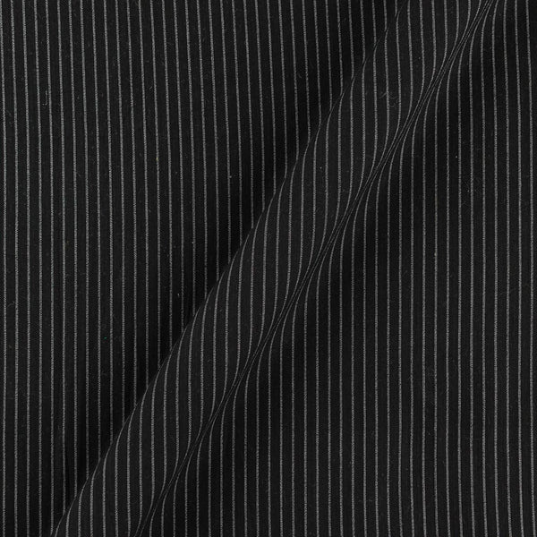 Buy Cotton Black Colour Stripes On Slub Cotton Fabric Online 9531V2