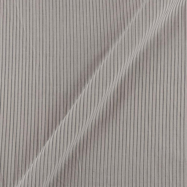 Buy White Colour Stripes On Slub Cotton Fabric Online 9531V3