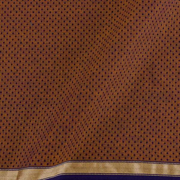 Buy South Cotton Ginger Brown Colour Two Side Gold Border Fabric Online 9538A15