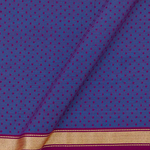 South Cotton Blue Pink Two Tone Two Side Gold Border 41 Inches Width Fabric