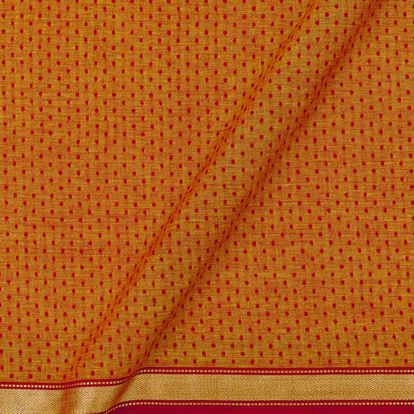 South Cotton Orange X Red Cross Tone Two Side Gold Border 41 Inches Width Fabric