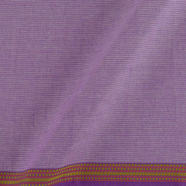 Buy Cotton Purple Colour Stripes with Jacquard Daman Border Fabric Online 9540D1