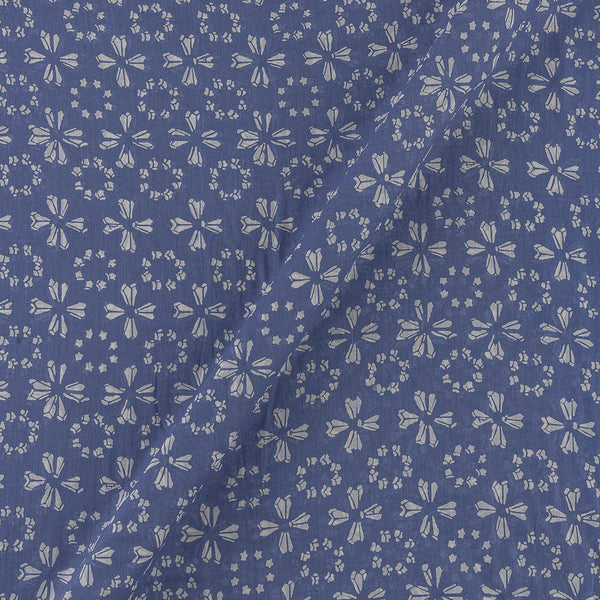 Mulmul Cotton Ink Blue Colour Floral Print Fabric Online 9546AD2