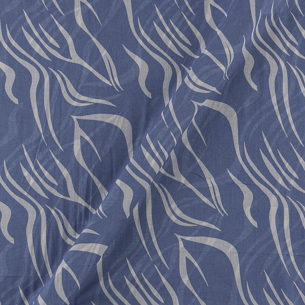 Mulmul Cotton Ink Blue Colour Abstract Print Fabric Online 9546AE2