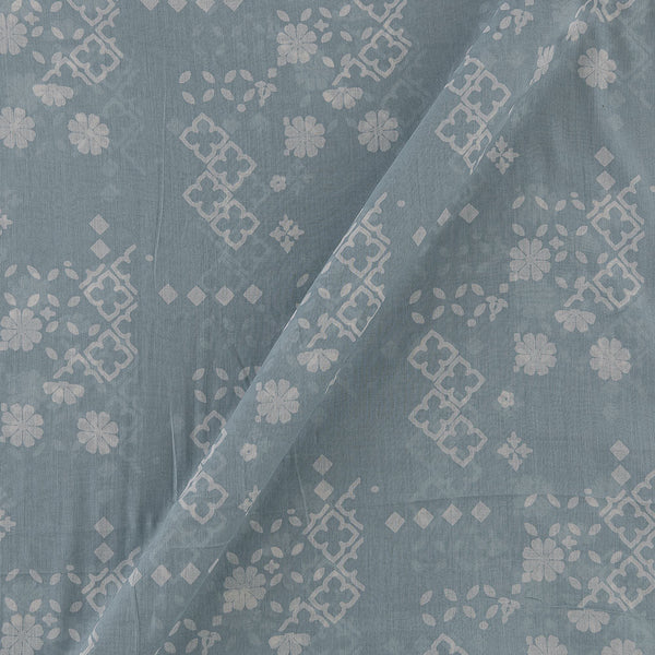Mulmul Cotton Grey Blue Colour Geometric Print Fabric Online 9546AG1