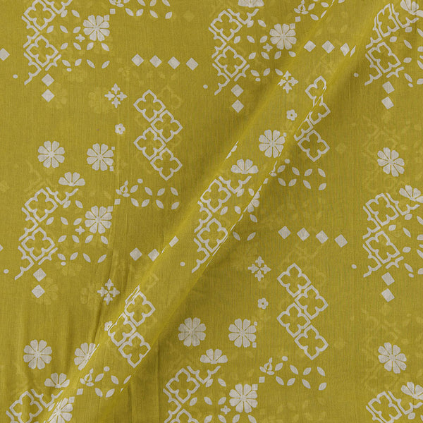 Mulmul Cotton Acid Green Colour Geometric Print Fabric Online 9546AG5