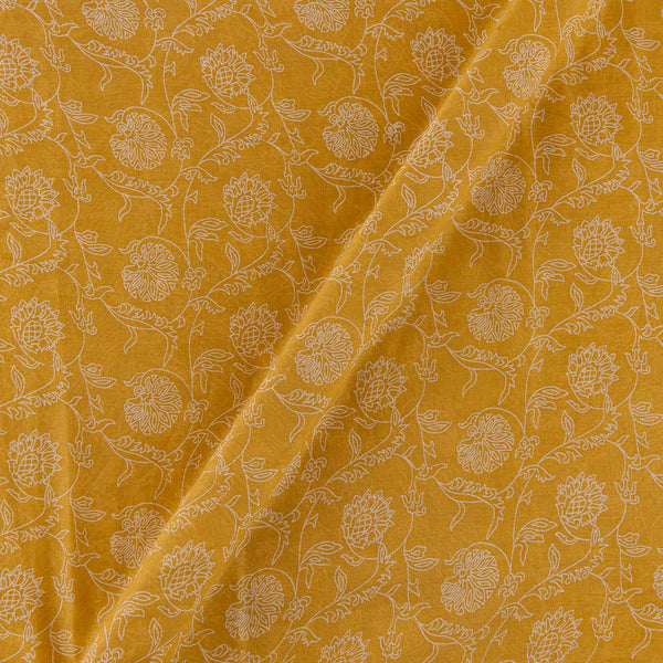 Mulmul Cotton Mustard Yellow Colour Jaal Print Fabric Online 9546AJ5