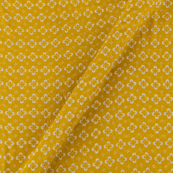Mulmul Cotton Turmeric Yellow Colour Geometric Print Fabric Online 9546AN3