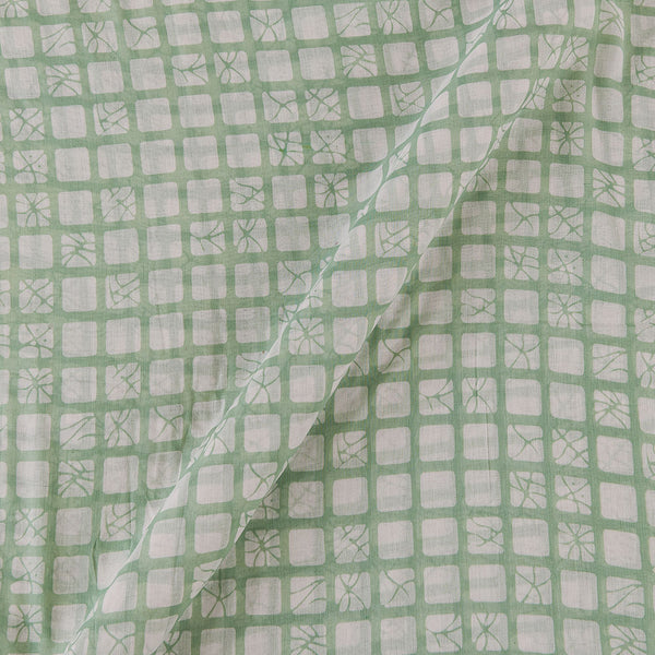 Mulmul Cotton White Colour Checks Print Fabric Online 9546AO6