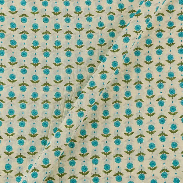 Cotton Cream Yellow Colour Floral Print Fabric Online 9557EO2