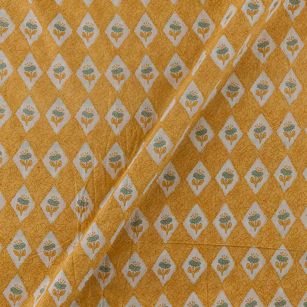 Cotton Mustard Yellow Colour Floral Print Fabric Online 9562BE1