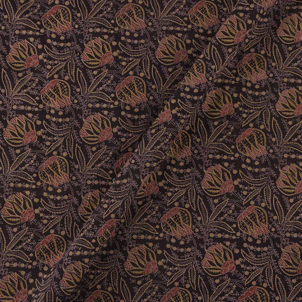 Cotton Barmer Ajrakh Carbon Colour Jaal Block Print 43 Inches Width Fabric