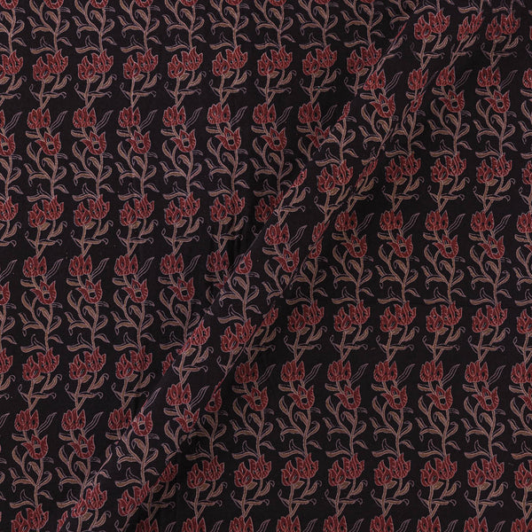 Cotton Barmer Ajrakh Carbon Colour Jaal Block Print 45 Inches Width Fabric