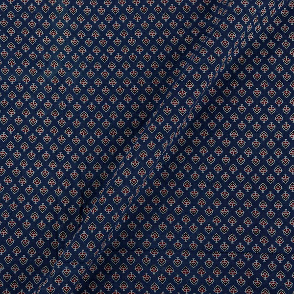 Buy Cotton Barmer Ajrakh Indigo Blue Colour Floral Print Fabric Online 9567ES3