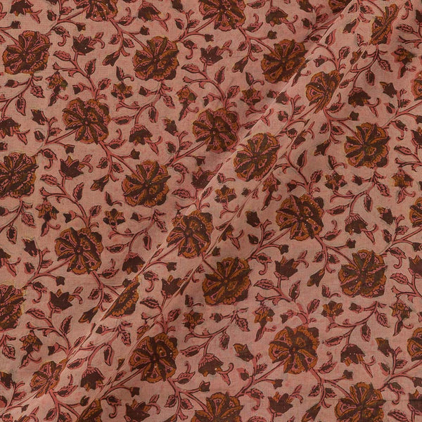 Assam Silk Feel Vanaspati [Natural Dye] Pink Lemonade Colour Jaal Hand Block Print Fabric Online 9568CR