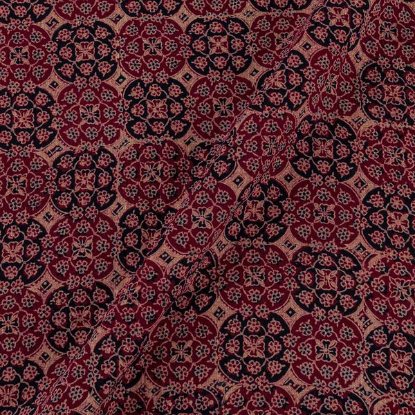 Vanaspati Ajrakh Black Colour Authentic Block Print Cotton Fabric